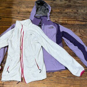 North Face Triclimate Hyvent 3-in-1 Jacket Purple Anorak Womens Size Small EUC